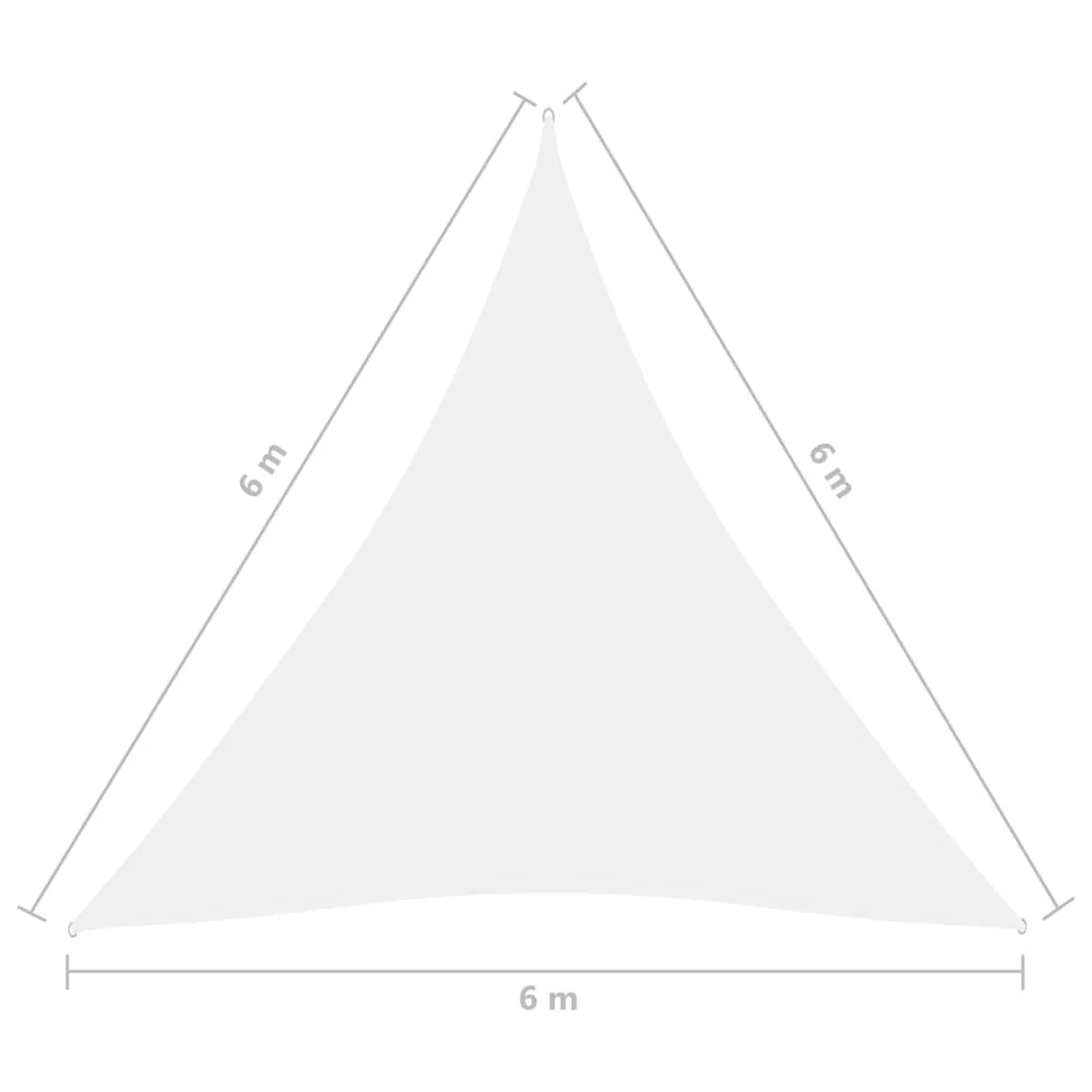 Vela ombreggiante triangolare in tessuto Oxford 6 x 6 x 6 m bianco 02_0009946
