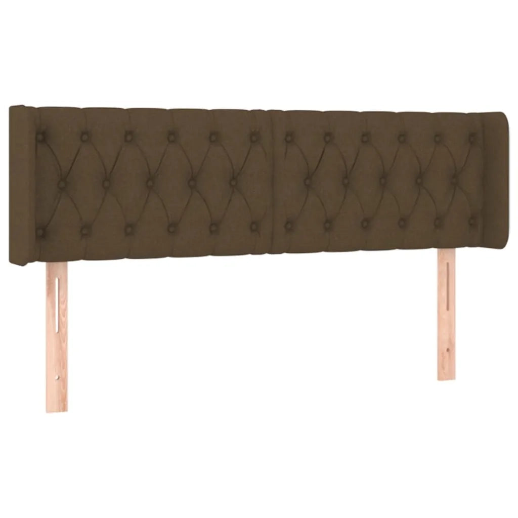 Testiera ad Orecchio Marrone Scuro 147x16x78/88 cm in Tessuto 3119105