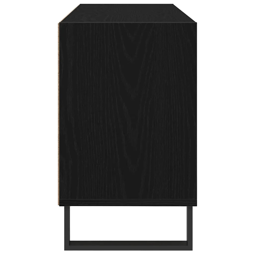 Mobile TV moderno con vano contenitore 103,5 x 30 x 50 cm elegante finitura in legno composito di rovere nero 02_0052759