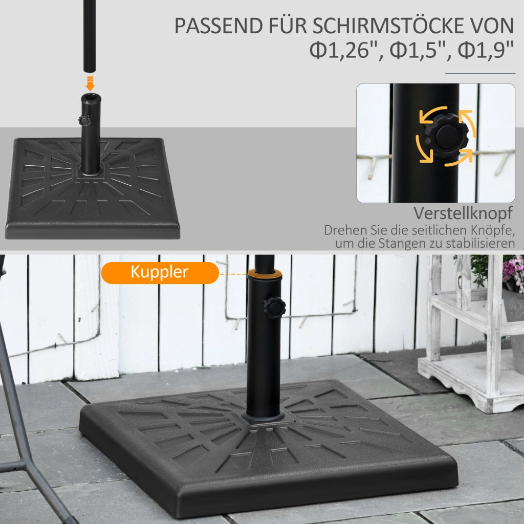 Base per Ombrellone da Giardino ¨C zephmum ¨C Nero 51x51x32 cm