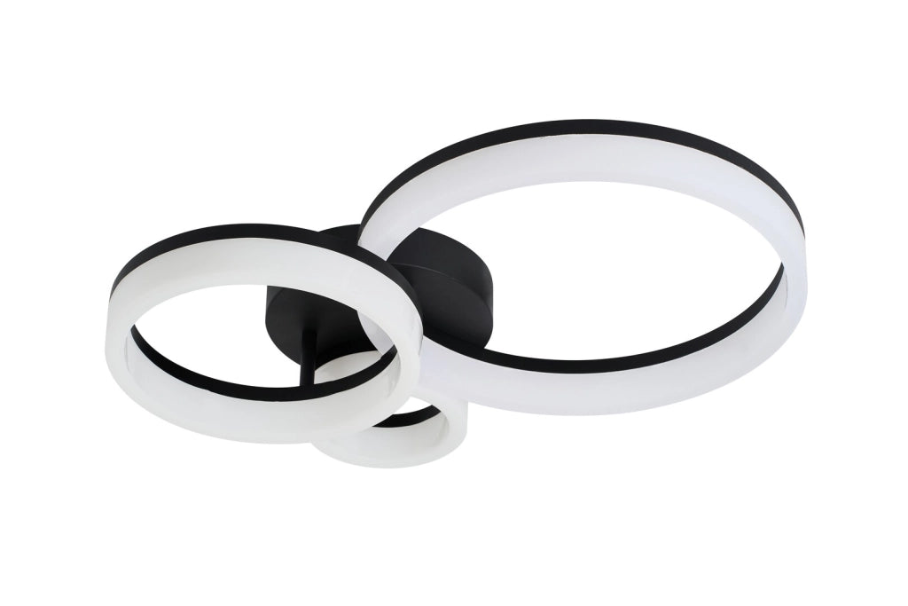 Plafoniera LED ad anelli nera 24W CCT Amilia Rabalux