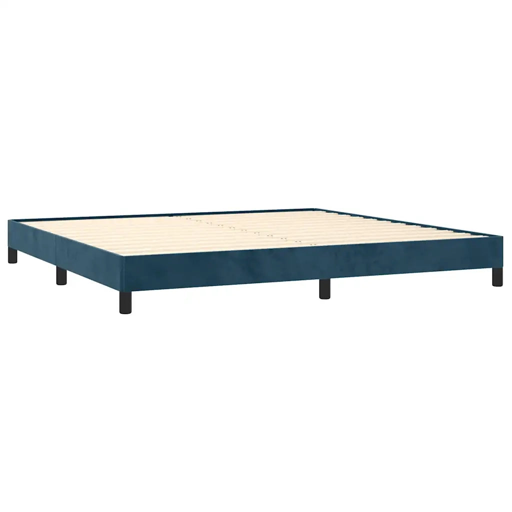 Giroletto senza Materasso Blu Scuro 200x200 cm in Velluto 346998