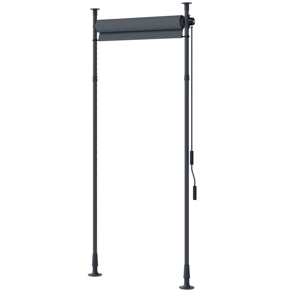 Tenda da sole esterna regolabile ¨C zephmum ¨C alluminio 120x220-310cm grigio scuro