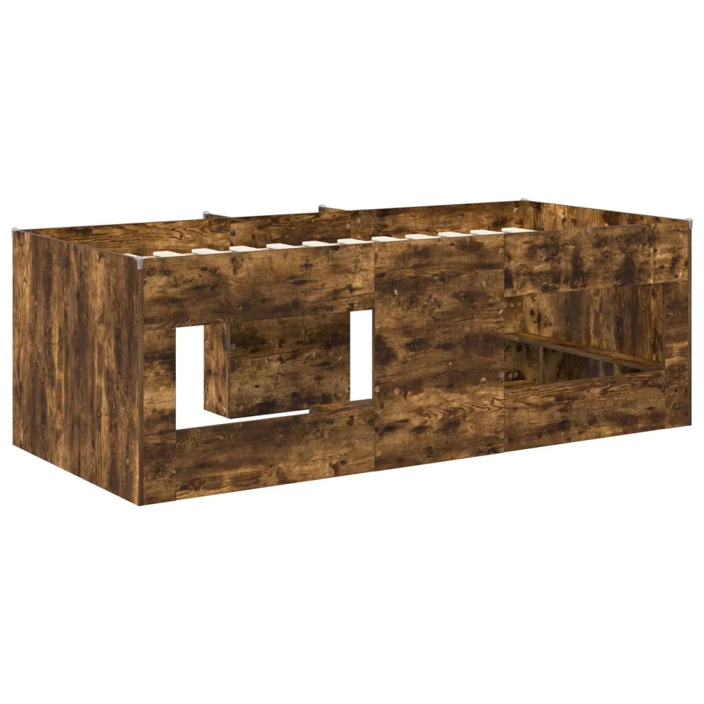 Letto Alto per Bambini Rovere Fumo 90 x 190 cm 3422583