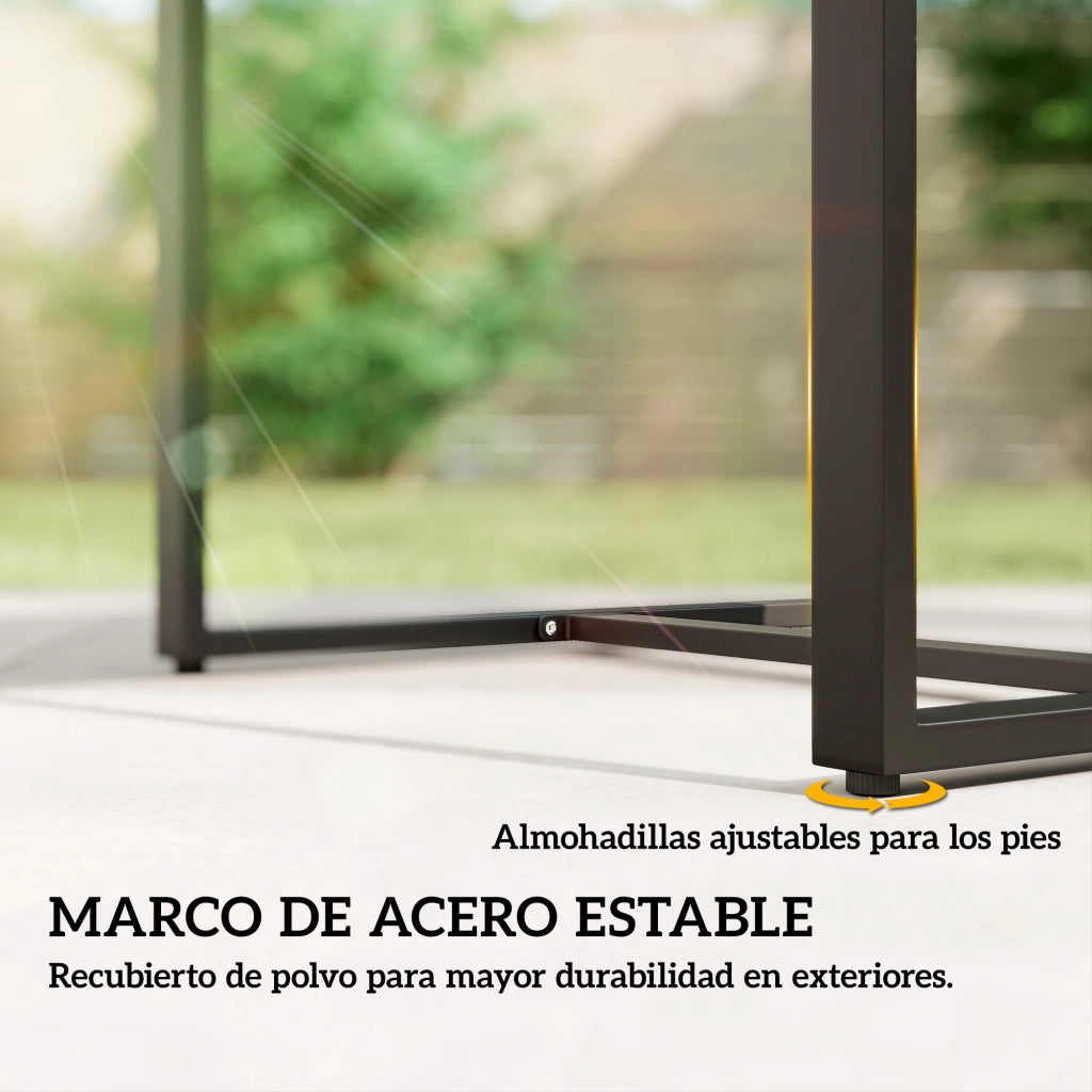 Set Giardino Tavolo con Sedie ¨C Minimal ¨C Rattan Sintetico Grigio con Cuscini e Piano Vetro