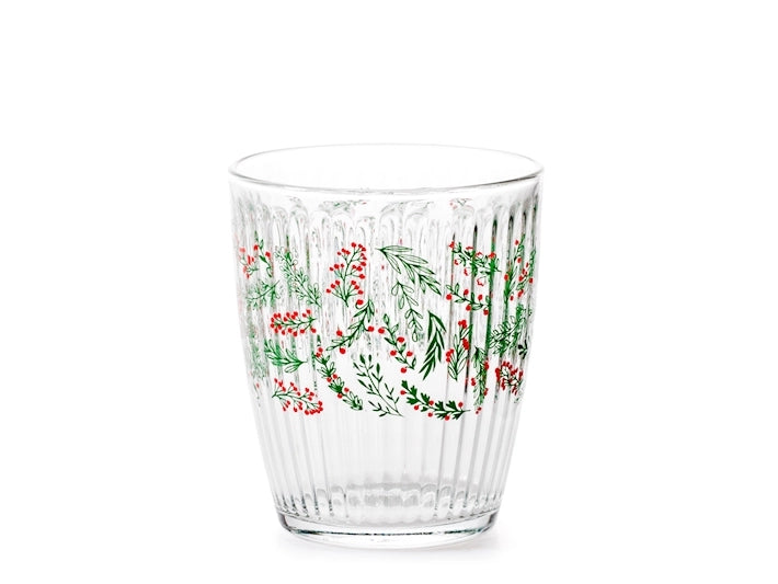 Set 3 bicchieri wildberry in vetro decorato cl 34