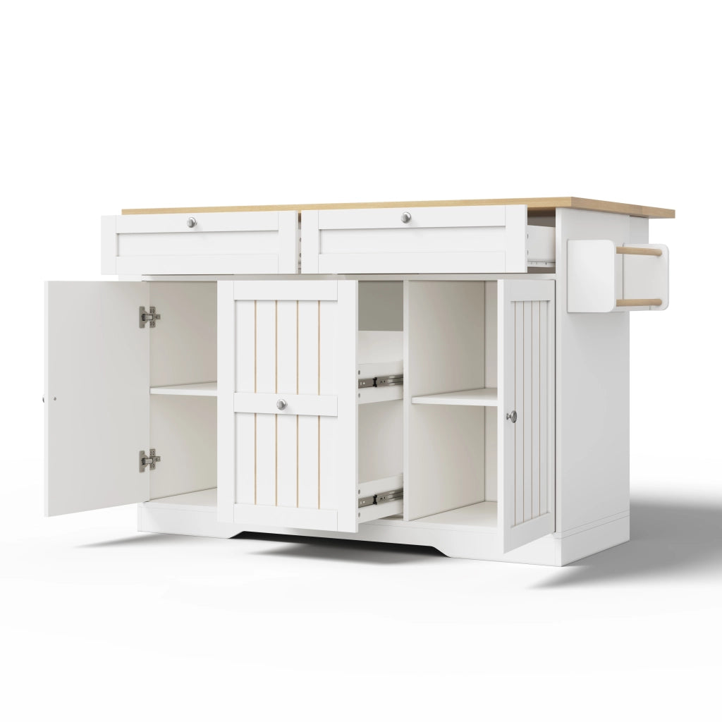Isola Cucina Mobile con Piano Ribaltabile ¨C MINIMAL ¨C Cassetti, Ruote, 120x45x92 cm