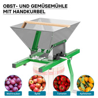 Set Mulino macina frutta 7 l e Torchio frutta 18 l con gabbia in legno e scacco di spremitura