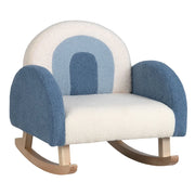 Sedia a dondolo per bambini 50,5 x 49 x 50,5 cm seduta ergonomica e accogliente peluche blu con motivo arcobaleno 20_0017024