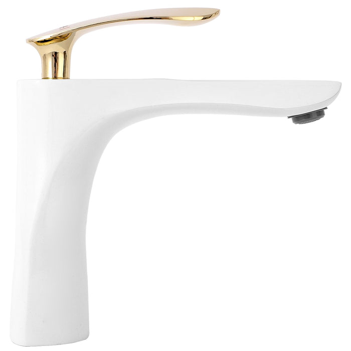 Rubinetto Da Lavabo Rea Orbit White Gold Low