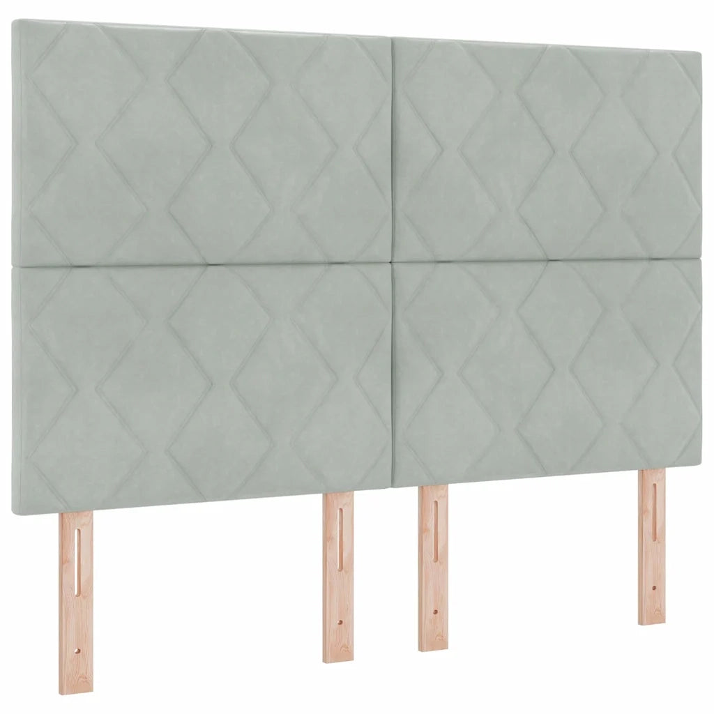 Letto a molle con testiera Grigio chiaro 140 x 200 cm Velluto 3343922
