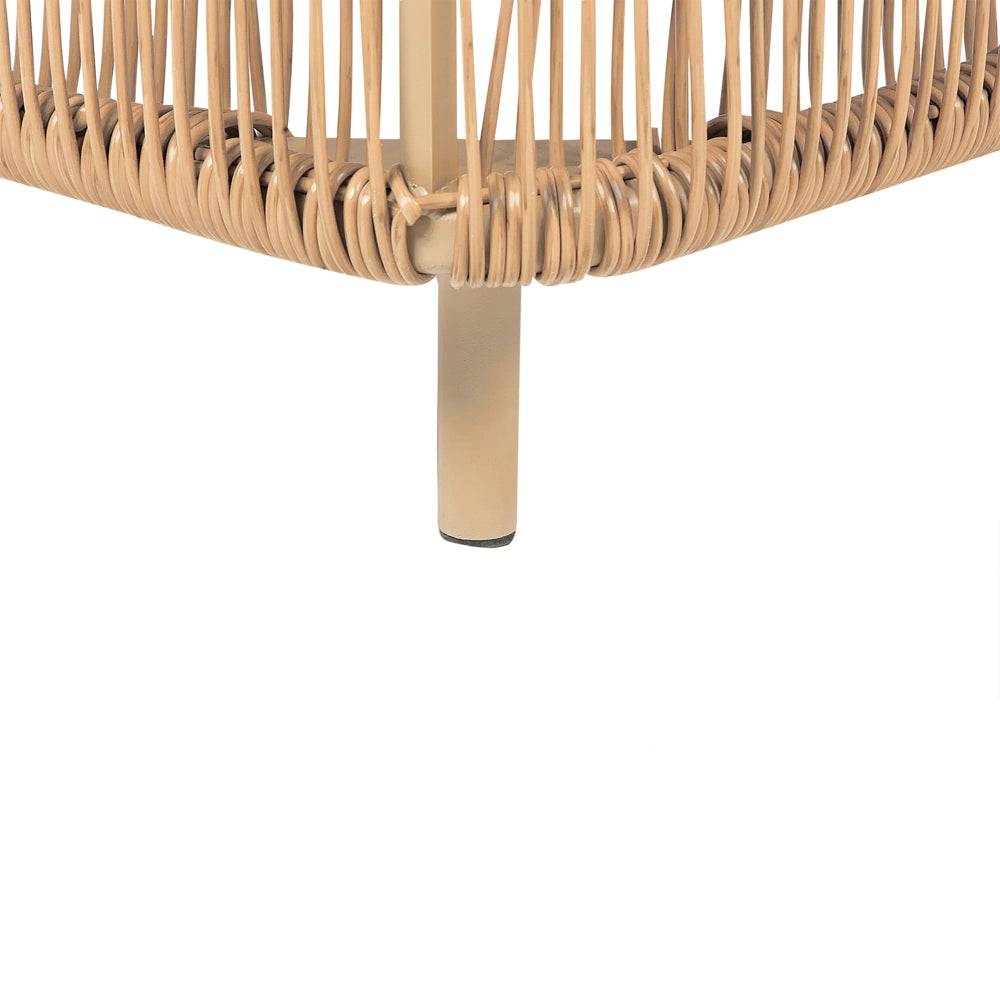 Lettino da giardino per esterni Naturale e Beige PE Rattan Alluminio Tessuto Poliestere Cuscino regolabile Schienale reclinabile