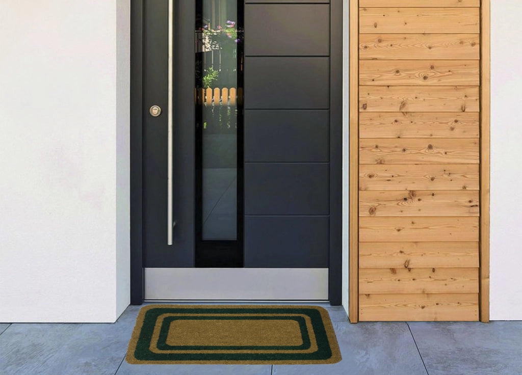 Zerbini Entrata Ingresso Casa Da Esterno Antiscivolo In Cocco Modello Riquadro - 50x100 - Verde