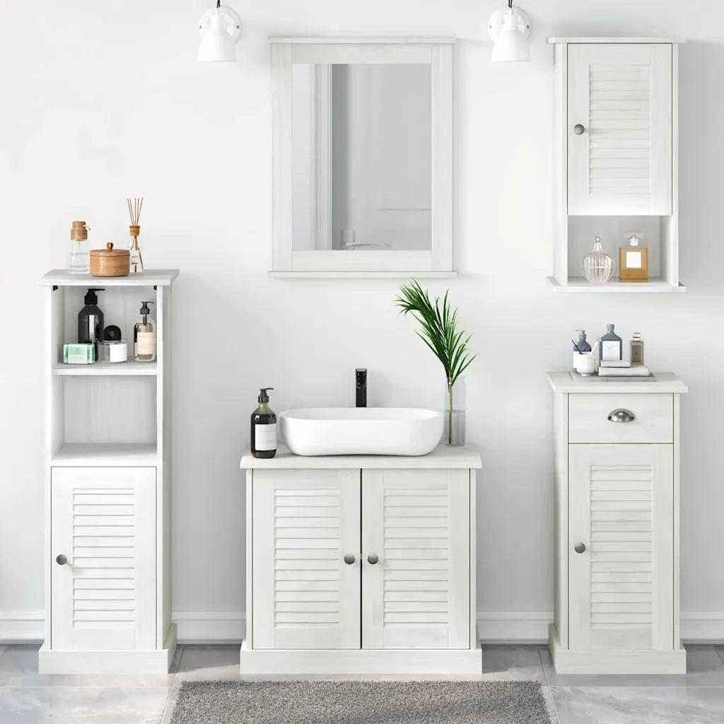 Set di mobili per il bagno con porta VIGO 5 pcs Bianco Antico 3328548