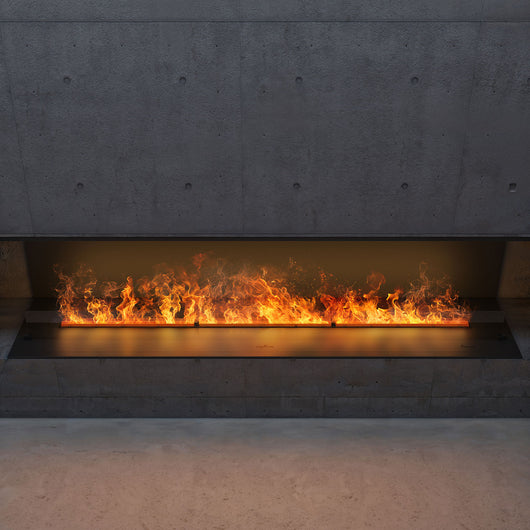 Camino a Vapore Elettrico  Da Incasso 180x50x40 cm Invapo Inside C1800 con Ricarica Automatica in Acciaio Verniciato