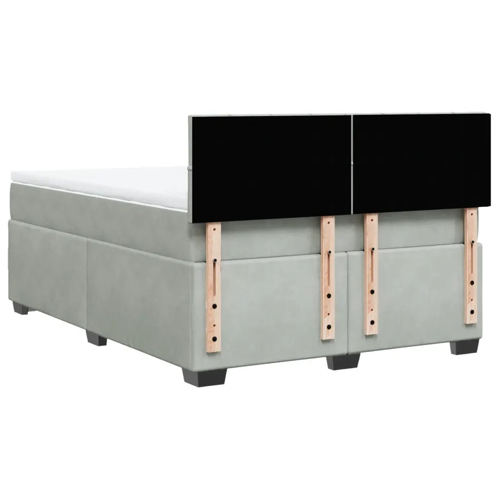 Giroletto a Molle con Materasso Grigio Chiaro 140x190cm Velluto 3286306