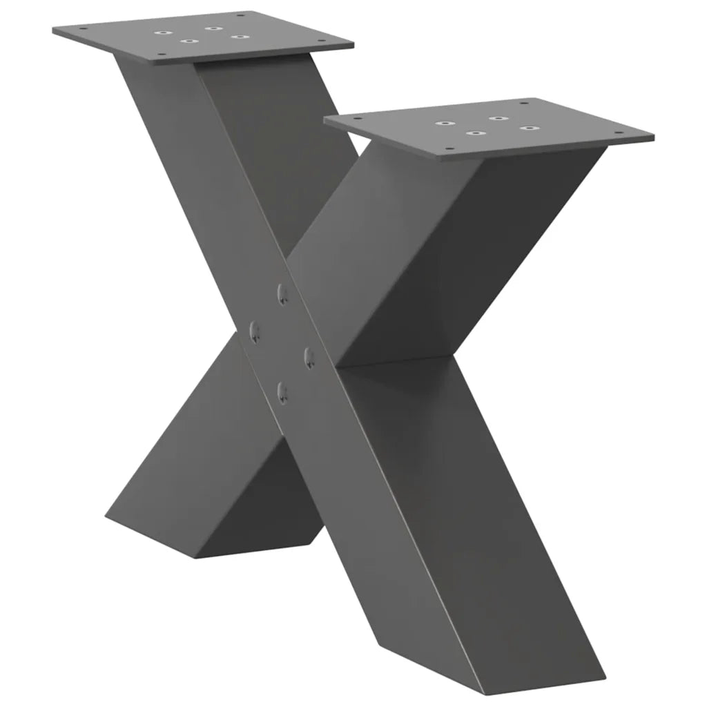 Gambe per Tavolino da Caffè a Forma di X 2 pz Antracite 50x(30-31) cm Acciaio 4012938