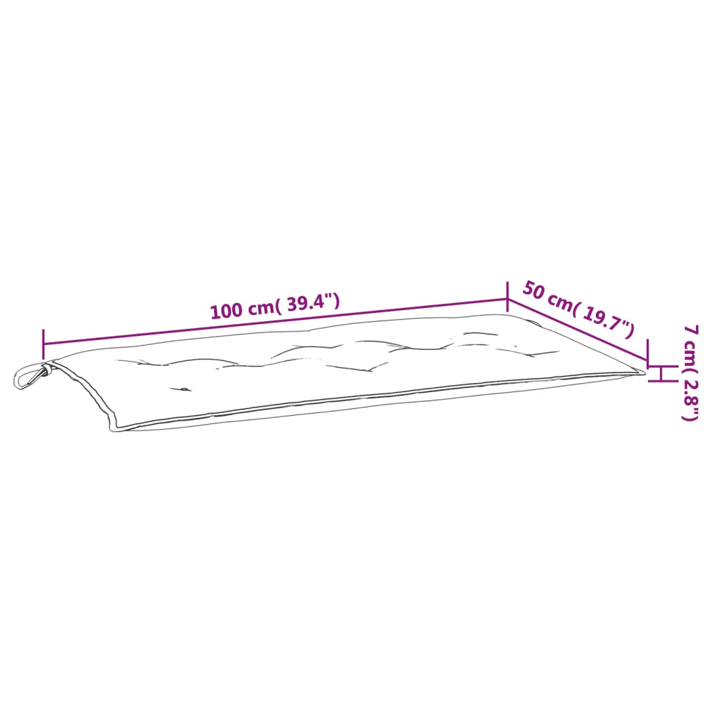 Cuscini Panca da Giardino 2pz Neri 100x50x7cm Tessuto Oxford 361666