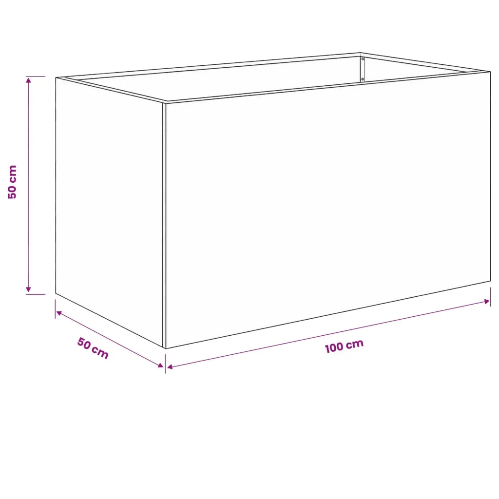Vaso da giardino 2 pz Nero 100 x 50 x 50 cm 8005275