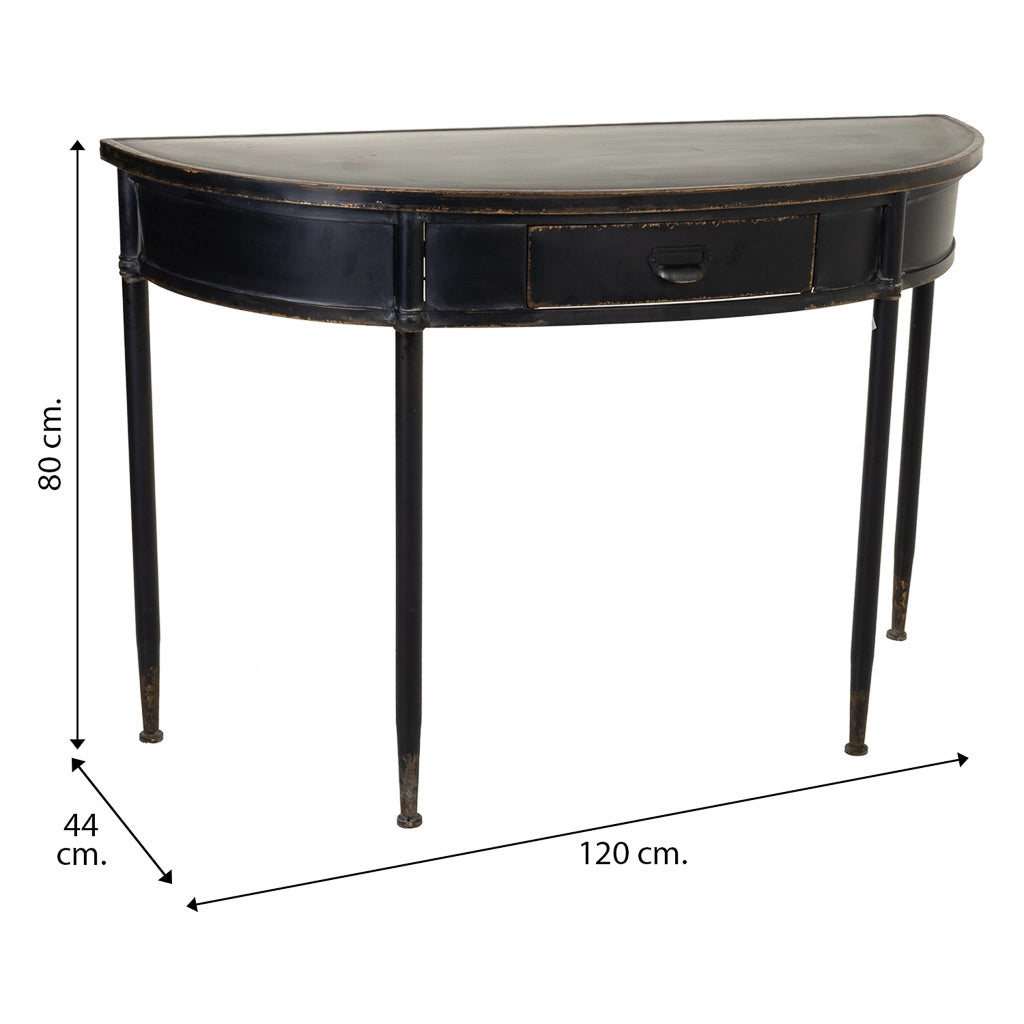 Mobile da ingresso in metallo nero 120x44x80h