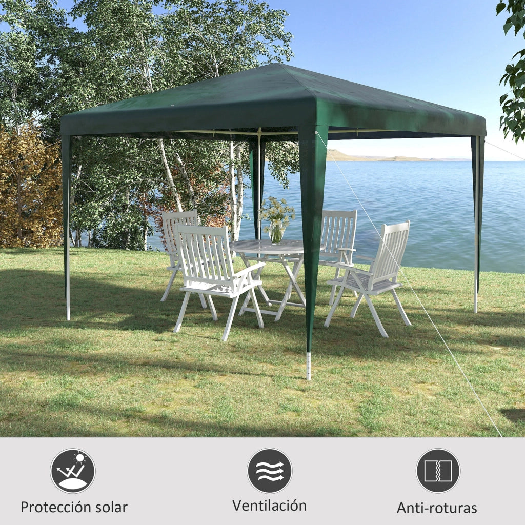 Gazebo da giardino ¨C zephmum ¨C verde 3x3 m acciaio