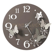 Orologio da parete particolare Butterfly Flowers grande Fango e Alluminio