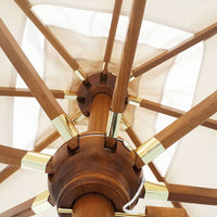 Ombrellone da Giardino Quadrato 3,5x3,5m Palo in Legno Ecrù