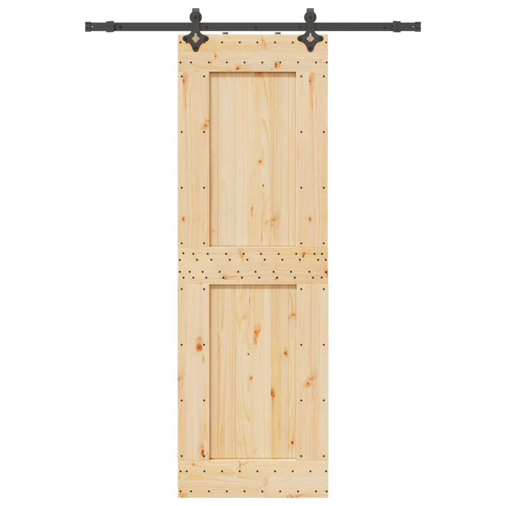 Porta scorrevole NARVIK Naturale e Nero 70 x 210 cm (152,5 cm) 3445323