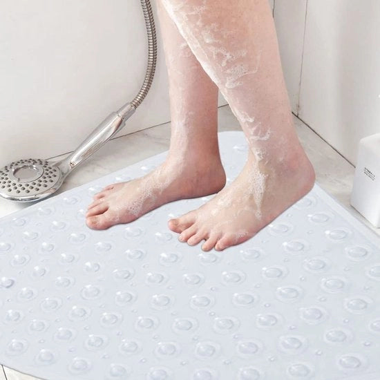 Matte antiscivolo antibatterica per bagno - 54 x 54 cm - Adesivo trasparente bianco