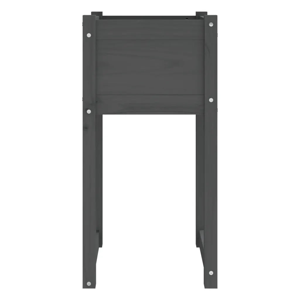 Fioriera Grigio 40x40x81 cm in Legno Massello di Pino 822126