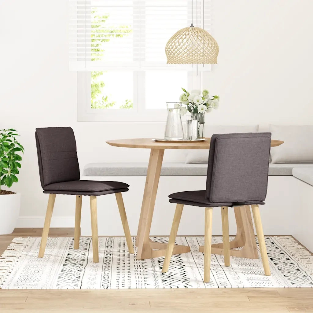 vidaXL Sedie da Pranzo 2 pz Marrone Scuro in Tessuto