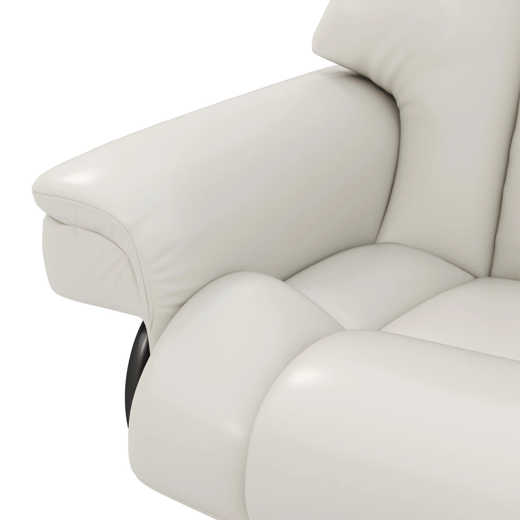POLTRONA Relax con funzione massaggio 79x82x101 cm pelle rigenerata bianco crema
