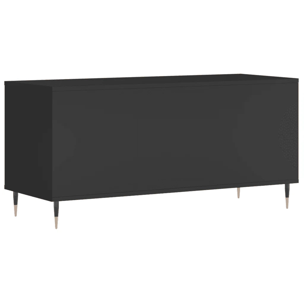 Mobile porta dischi pratico e classico 100 x 38 x 48 cm design industriale contenitore in legno nero 02_0049141
