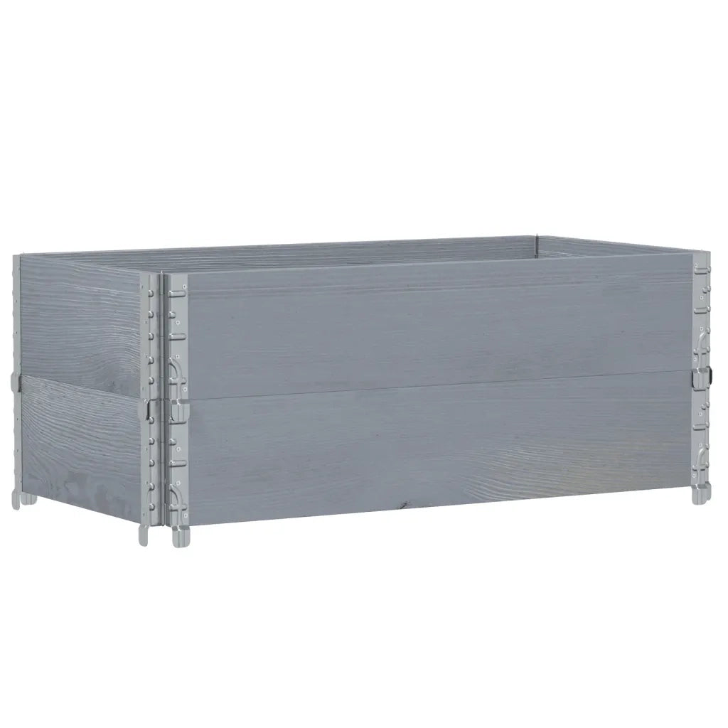 Fioriera | Cassetta per fiori | Vaso da Giardino Grigia 40x40x78 cm Legno Massello di Pino