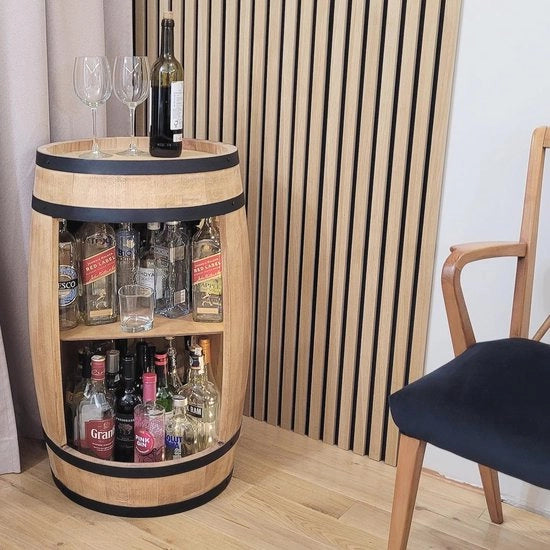 Minibar in Legno con Illuminazione a LED - Credenza Vintage per Vetrini e Bottiglie
