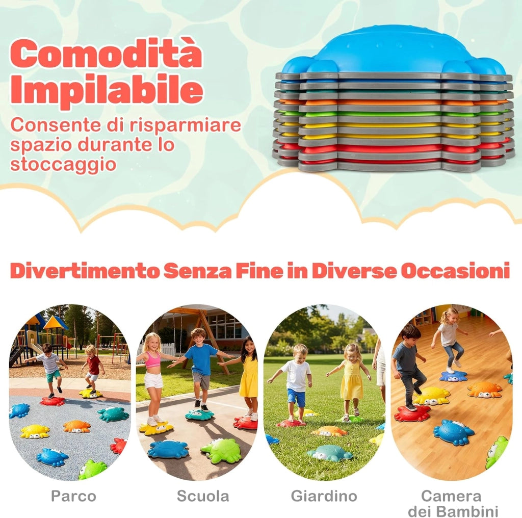 Pietre di Bilanciamento per Bambini, Pietre Equilibrio per Sviluppare Coordinazione, Attrezzatura da Gioco per Interni ed Esterni per Bambini da 3+ Anni