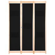 Divisorio Ambienti | Divider per stanze | Paravento a 3 Pannelli Nero 120x170x4 cm in Tessuto