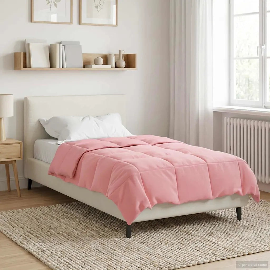 Duvet Invernale Trapuntato Rosa 140 x 200 cm Microfibra