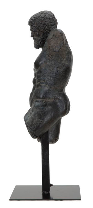 Scultura Museum Man 26x22x57,5 cm in Poliresina e Ferro Nero
