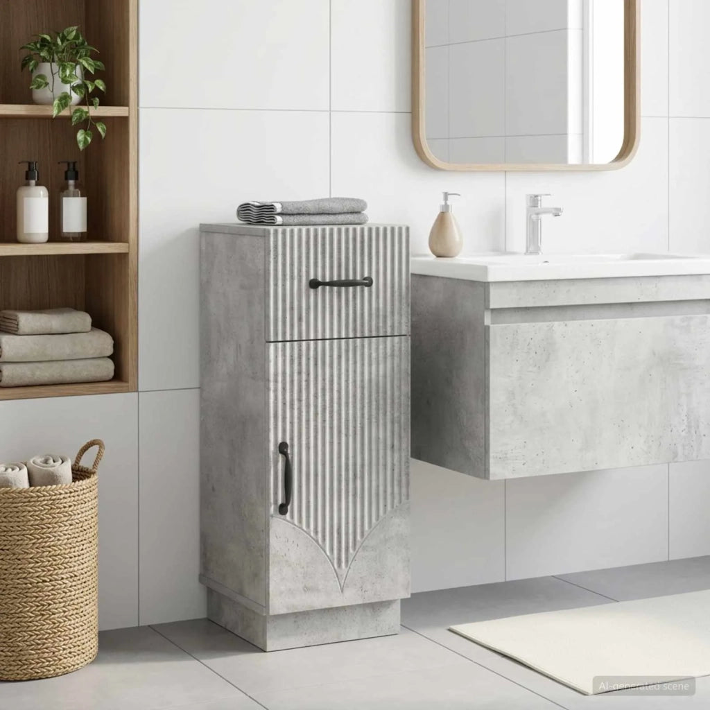 Mobiletto da Bagno HOORN Grigio Cemento 30 x 31 x 77 cm 897268