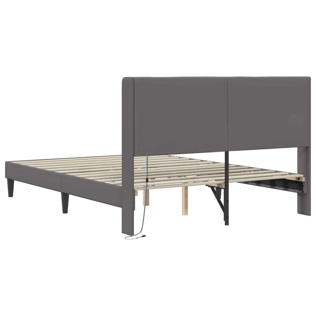 Struttura del letto con testiera Grigio 140 x 200 cm Similpelle 42027981