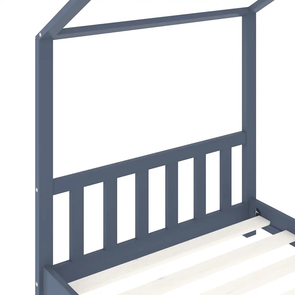 Giroletto per Bambini | Letto Infantile | Lettino Grigio in Massello di Pino 90x200 cm