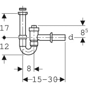 SIFONE PER LAVELLO CON VALVOLA DI RITEGNO- 11/2 - 11/4 - Diam. 40- GEBERIT- pezzi 1
