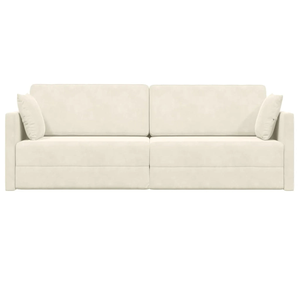 Divano-letto da pavimento Crema 213 x 70 x 77 cm Velluto 4106732