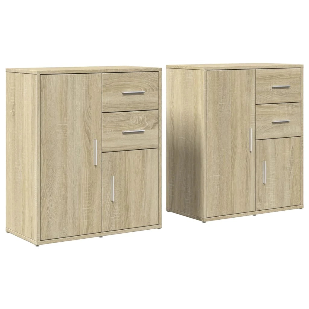 Buffet credenza cassettiera armadio mobile contenitore organizer per cucina soggiorno salotti set da 2 Sonoma 60 x 31 x 70 cm legno ingegnerizzato marrone 02_0036816