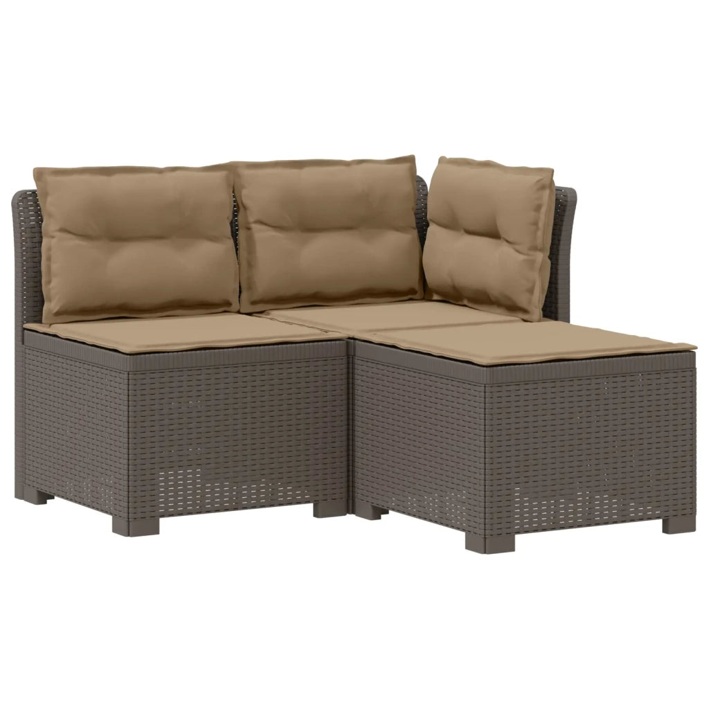 Divano da giardino 3 posti con cuscini in look rattan PP 8011918
