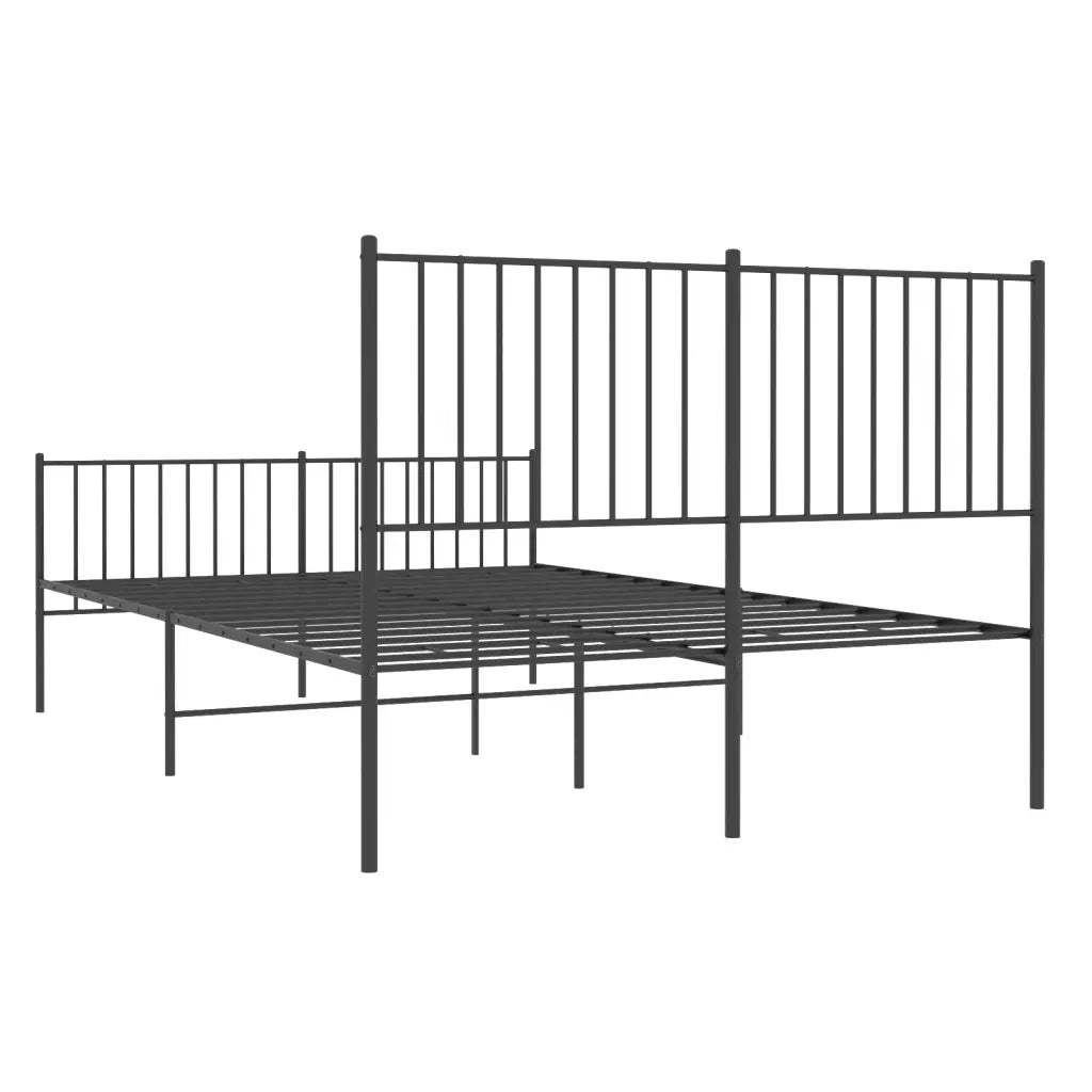 Giroletto con Testiera e Pediera-Struttura Letto Metallo Nero 140x190 cm 611606