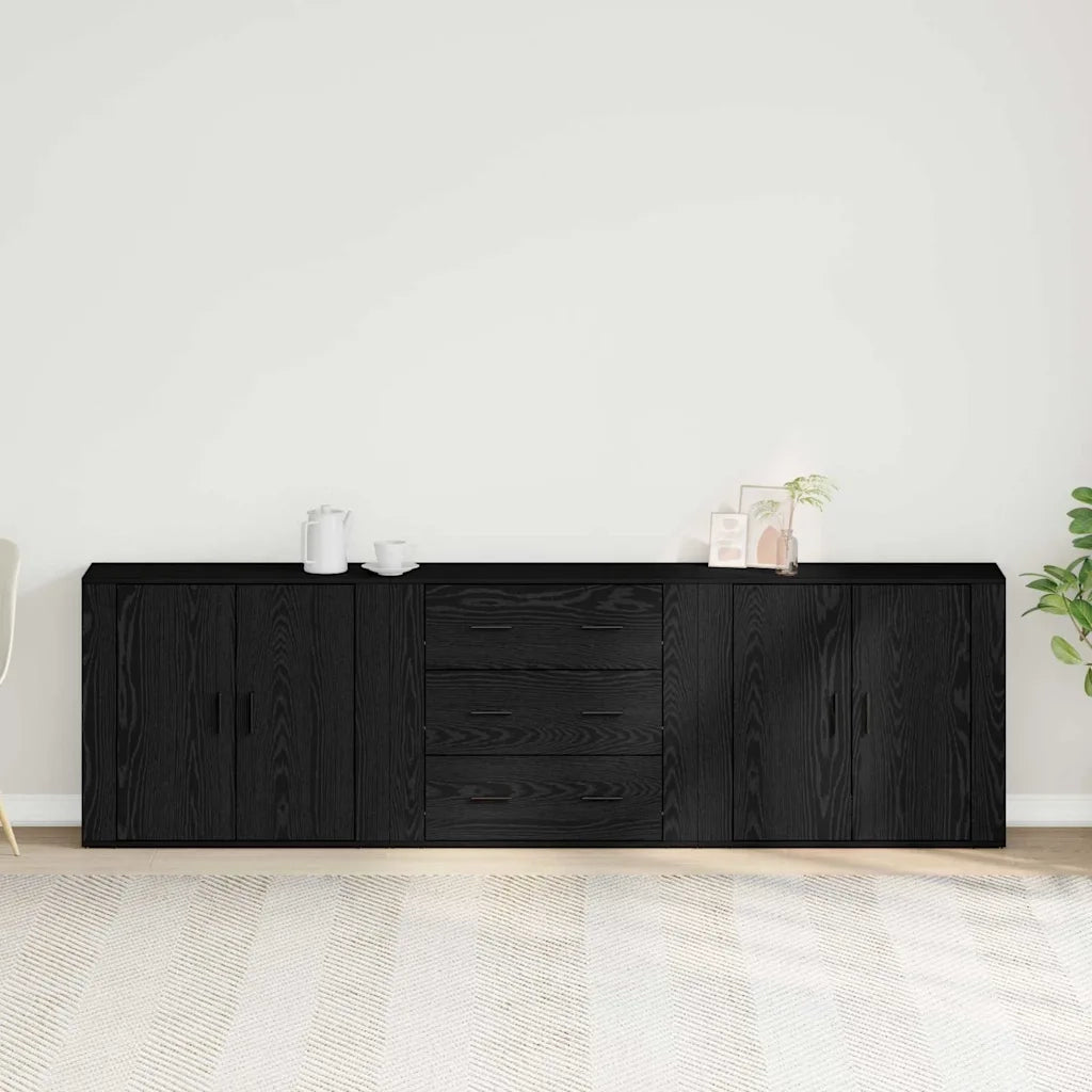 Credenza Rovere Nero 240 x 33 x 70 cm Legno multistrato 3333082