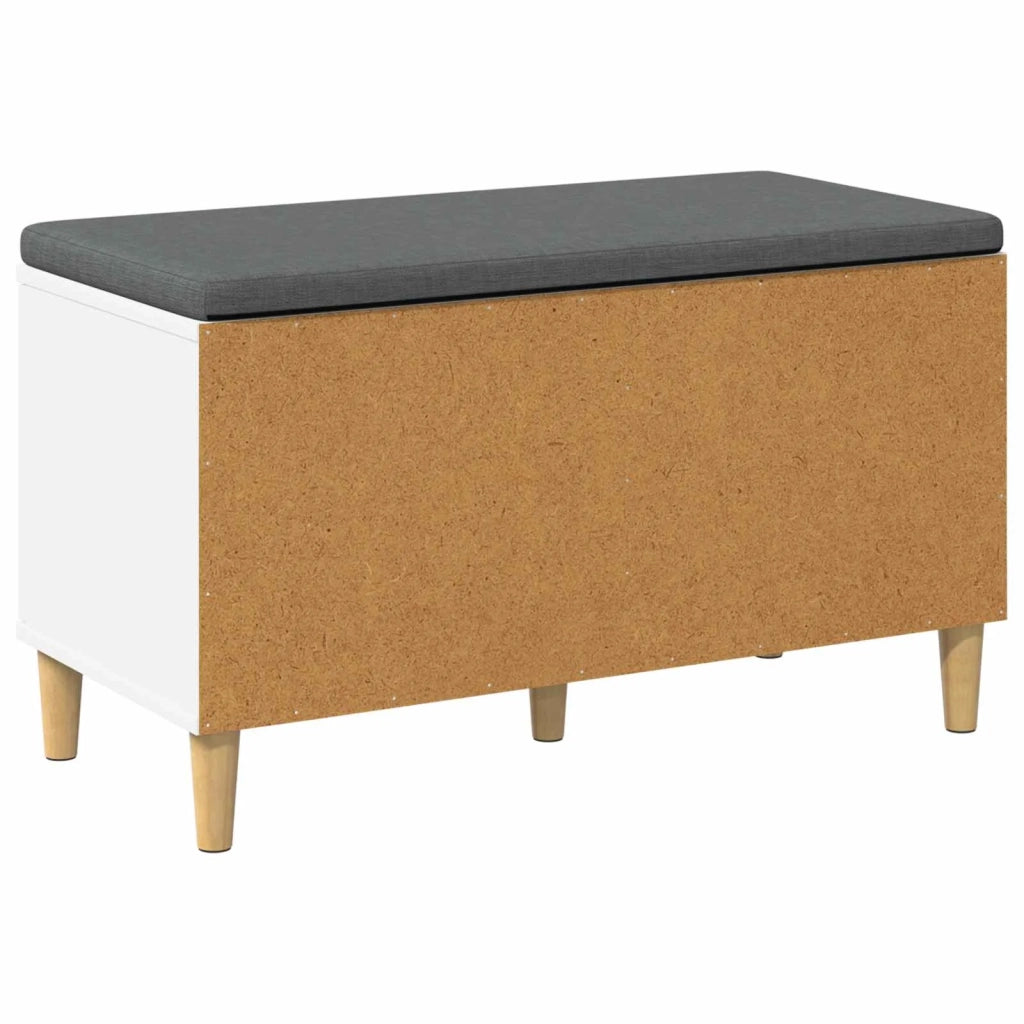 Panca per ingresso con cuscino-Sgabello-Panca da Corridoio con porta Bianco 60 x 38 x 46 cm 566419