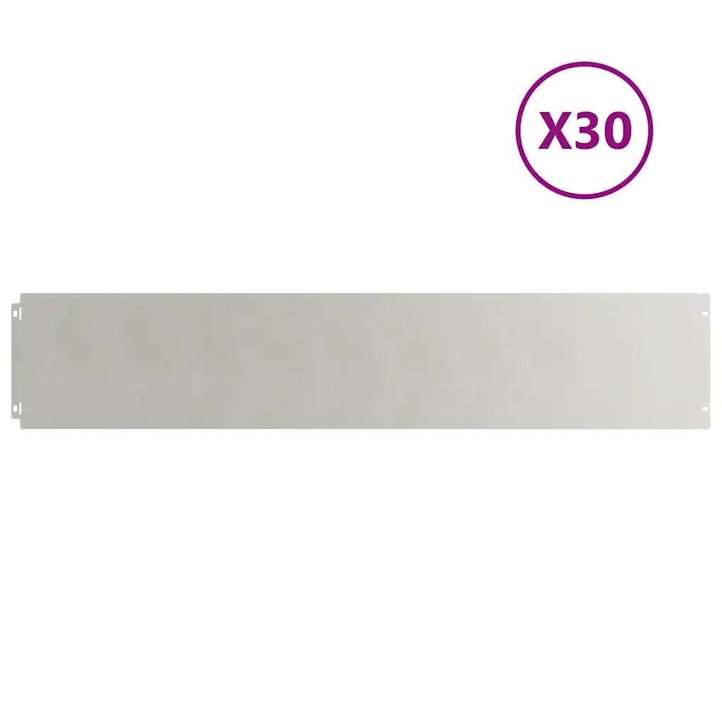 Bordura per Prato 30 pz 20 x 103 cm Acciaio Inox Argento 860164